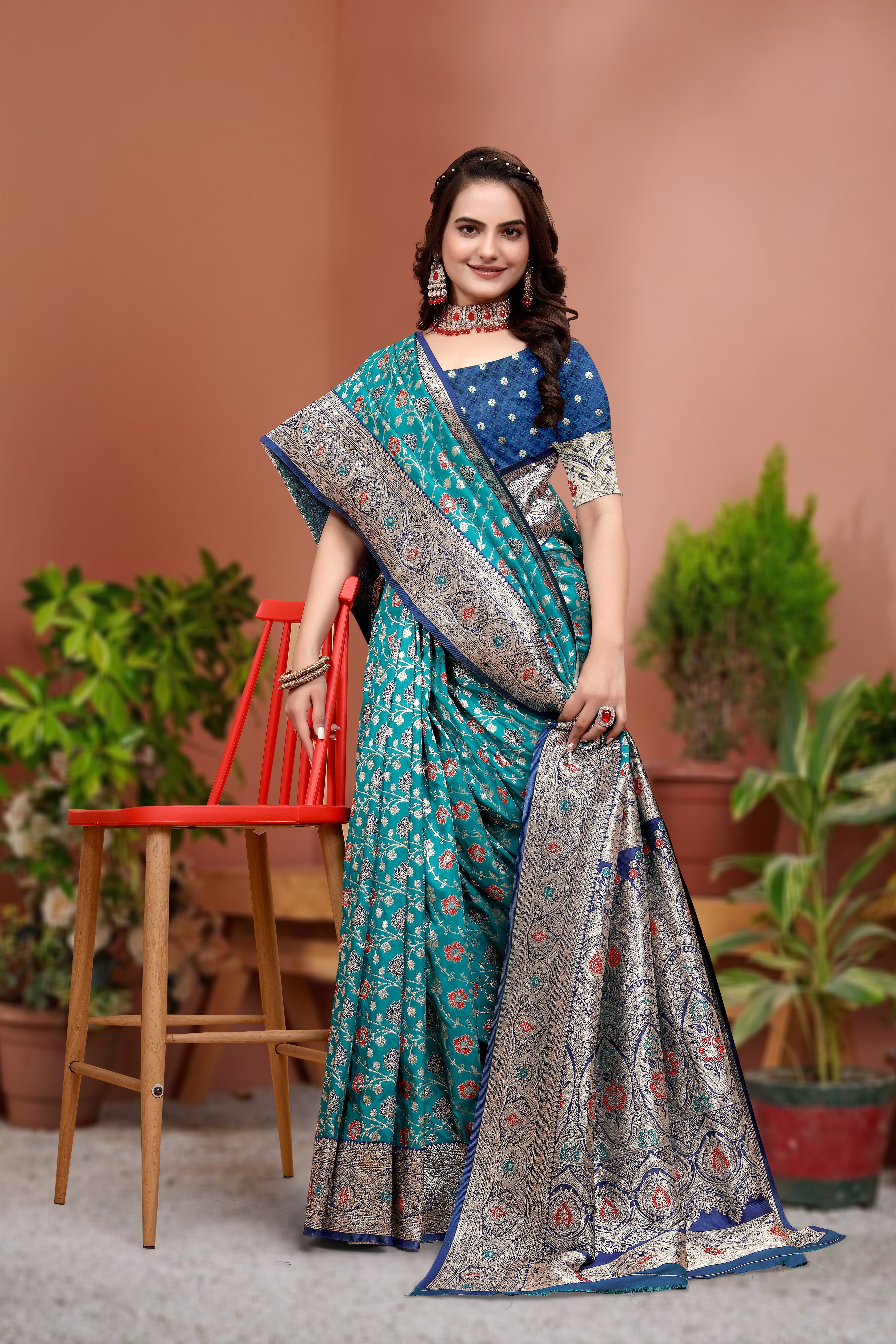 Banarasi Multicolor Silk Saree